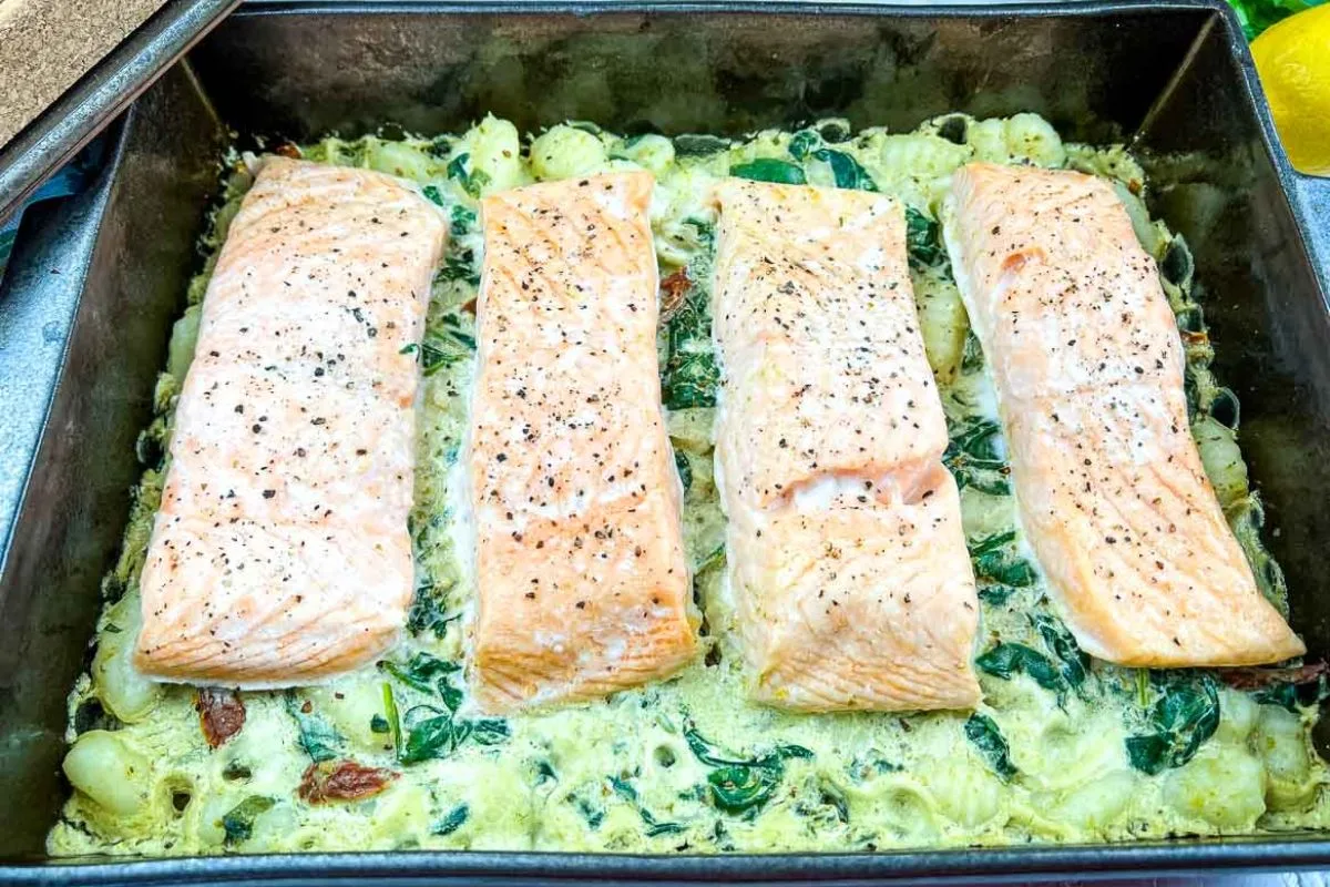 Salmon Gnocchi Bake