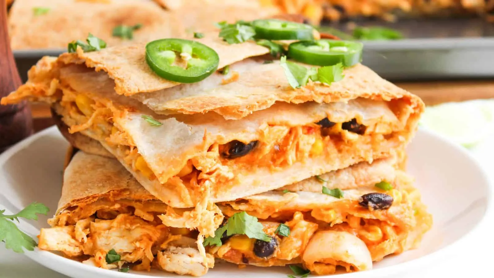 Sheet Pan Chicken Quesadillas