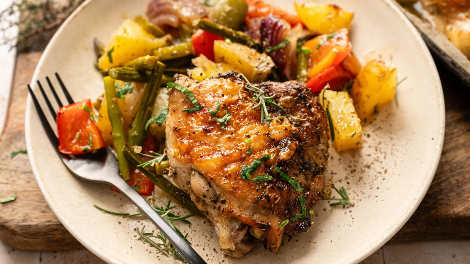 Sheet Pan Chicken Thighs and Veggies