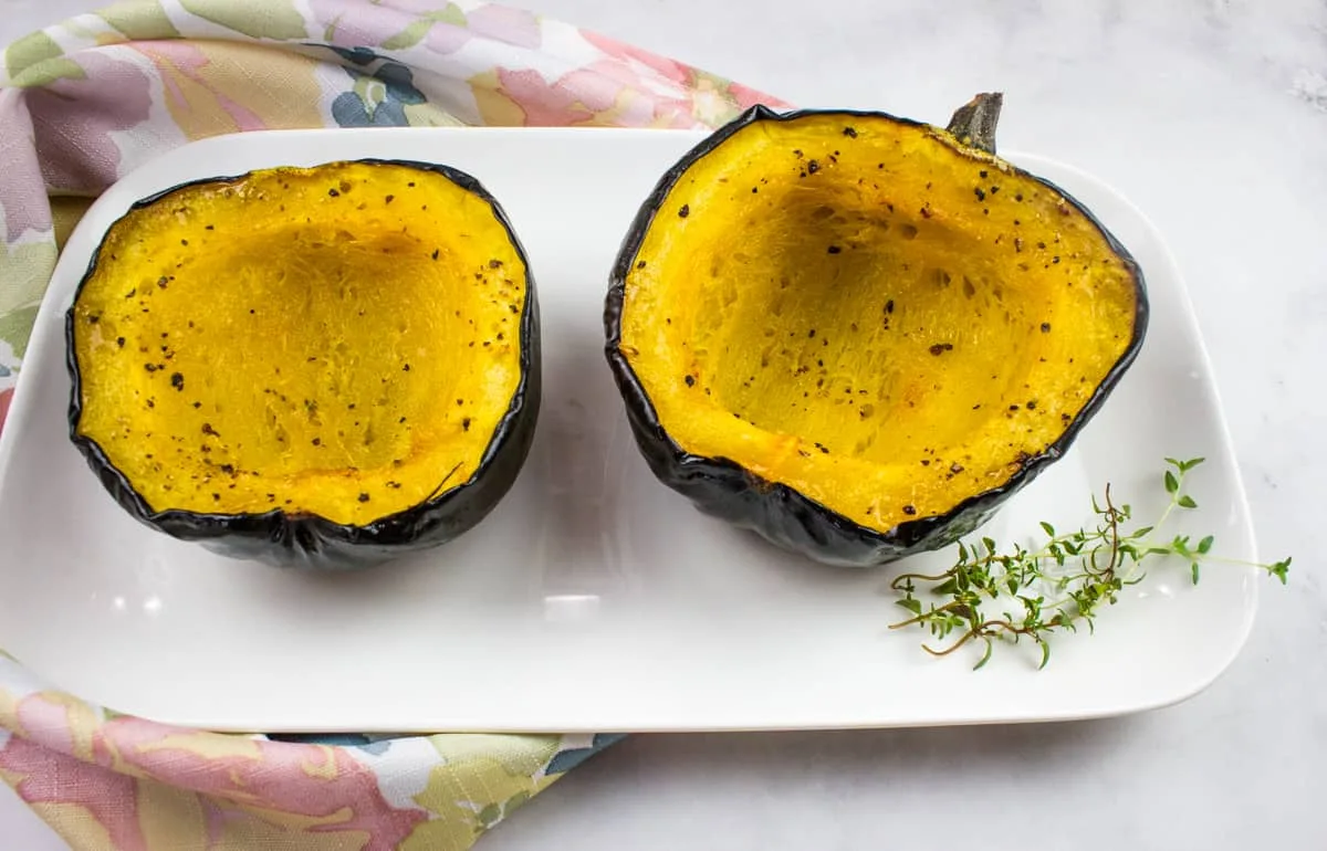 Baked Acorn Squash with Maple Sryup