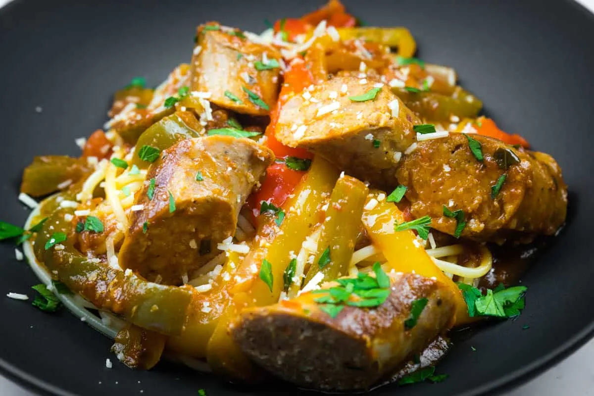 Vintage Slow Cooker Sausage & Peppers