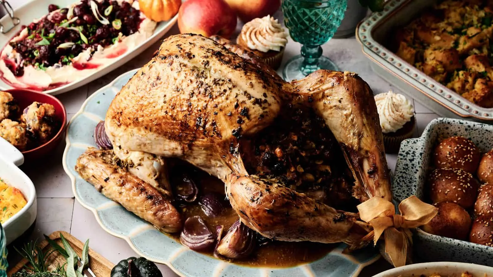 Roasted Turkey with Cranberry Stuffing
