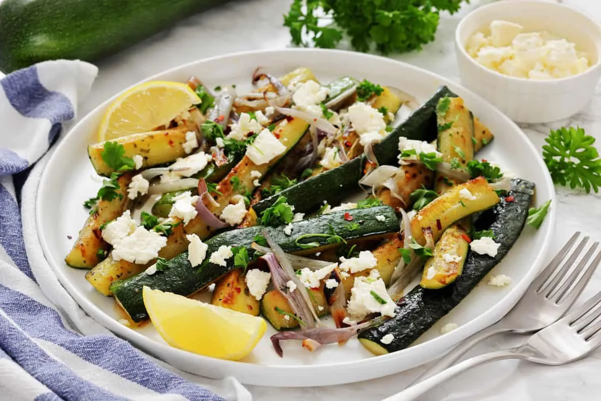 Roasted Zucchini with Feta