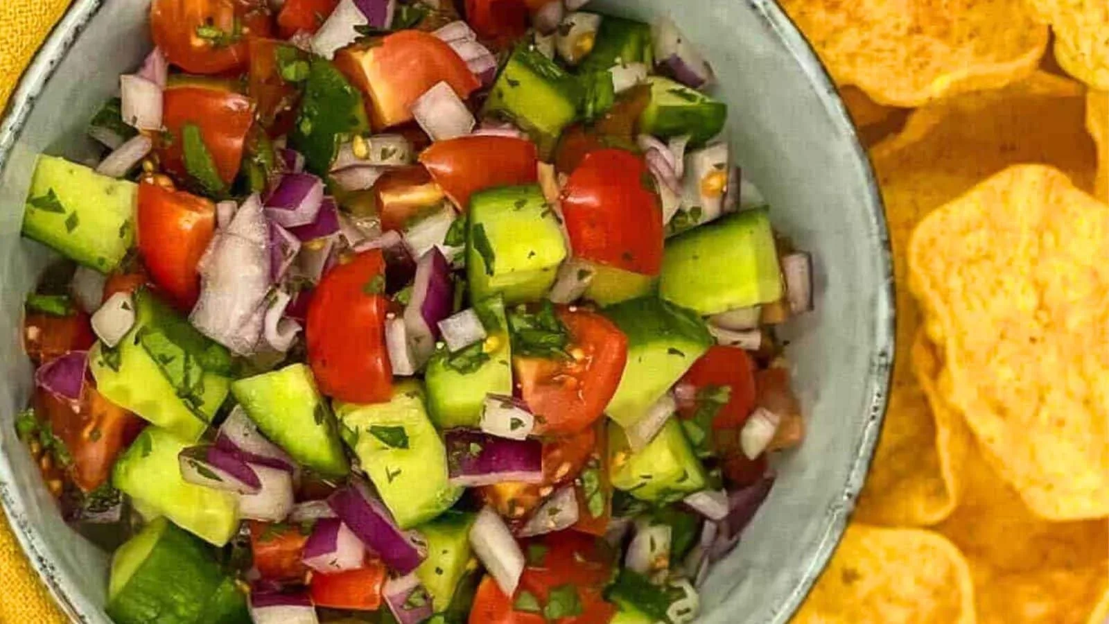 Crisp Garden Tomato, Cucumber, and Onion Salad