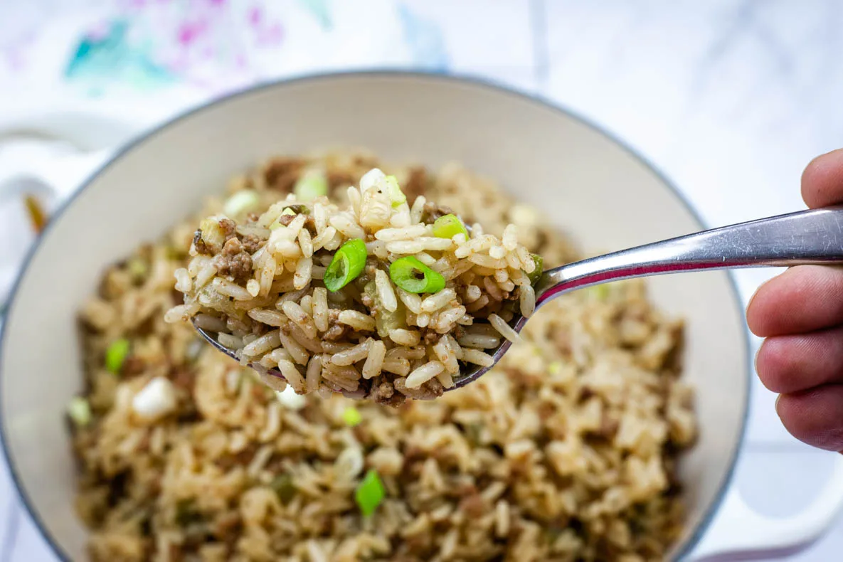 Dirty Rice with Ground Beef and No Liver