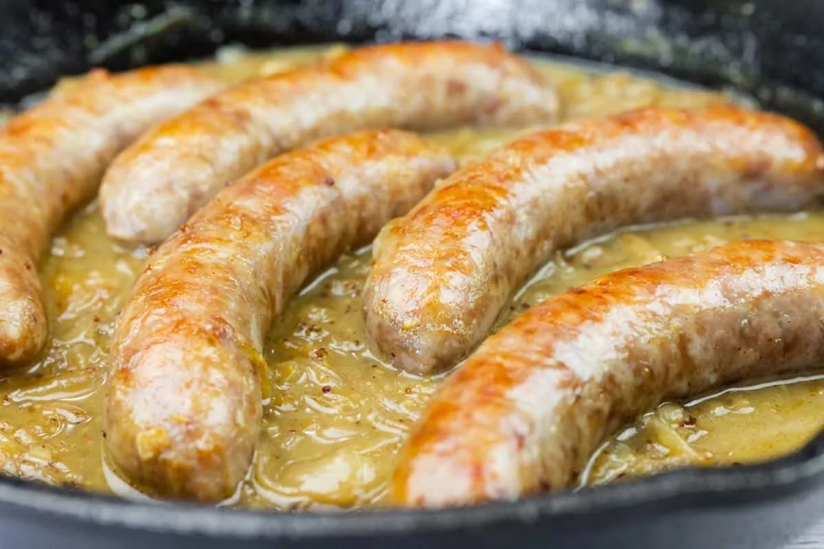 Oma’s Beer Braised Bratwurst