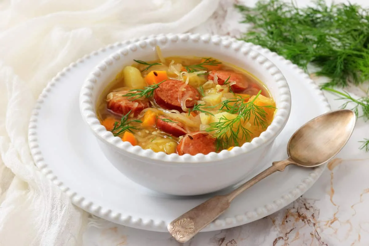 Sauerkraut Soup with Kielbasa