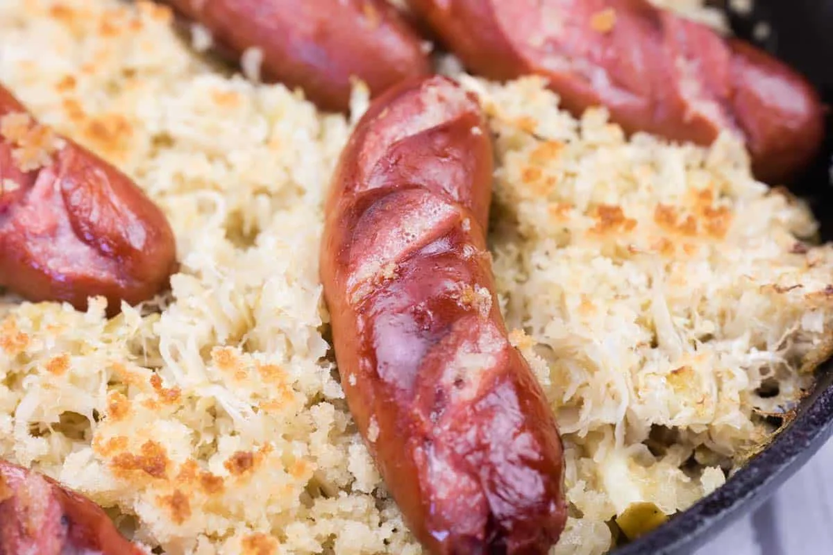 Chef Jenn’s Skillet Knackwurst & Sauerkraut