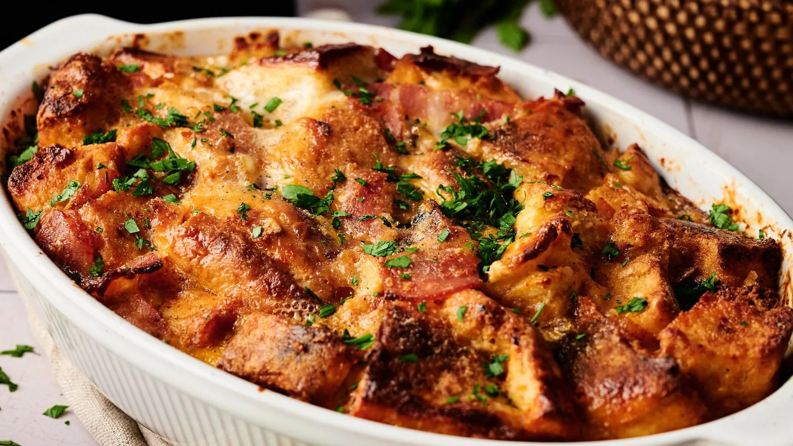 Air Fryer Eggs Benedict Casserole