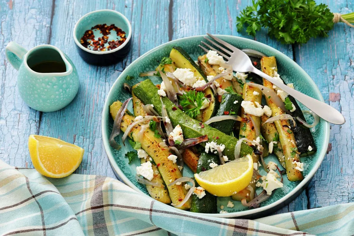 Greek Zucchini with Feta and Herbs