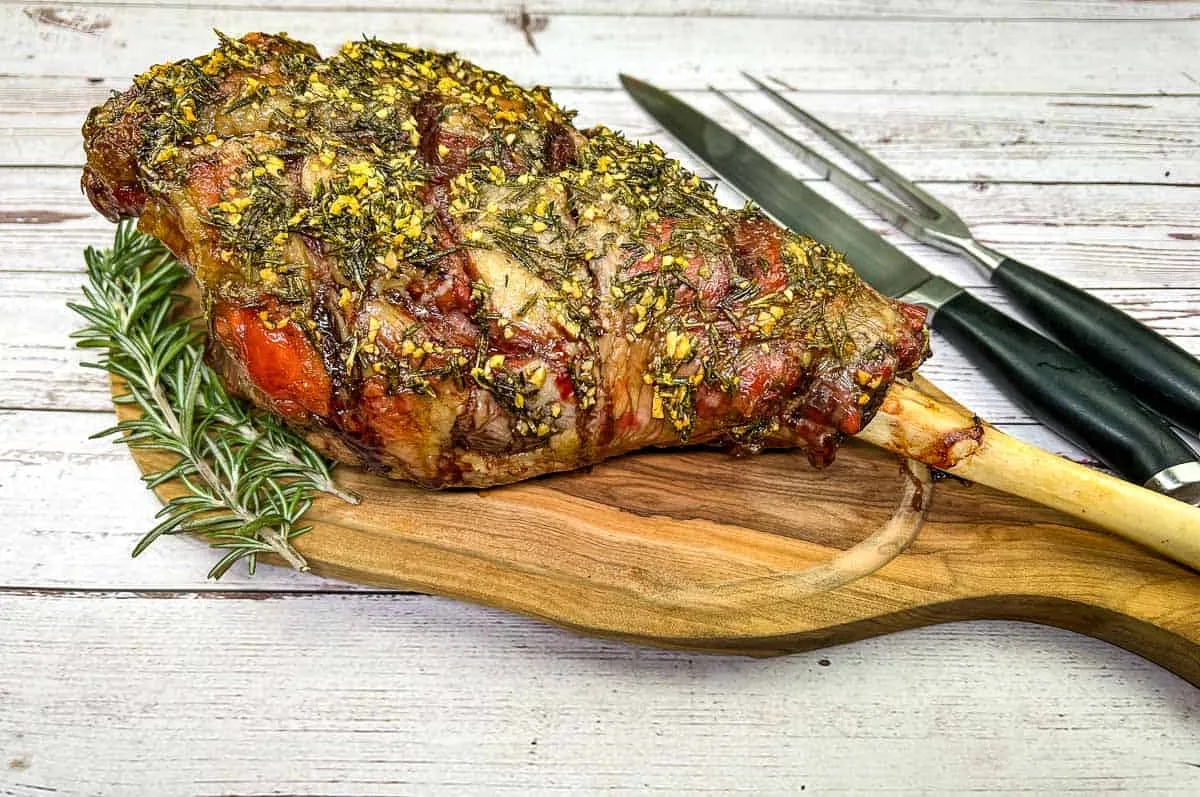 Traeger Smoked Leg of Lamb