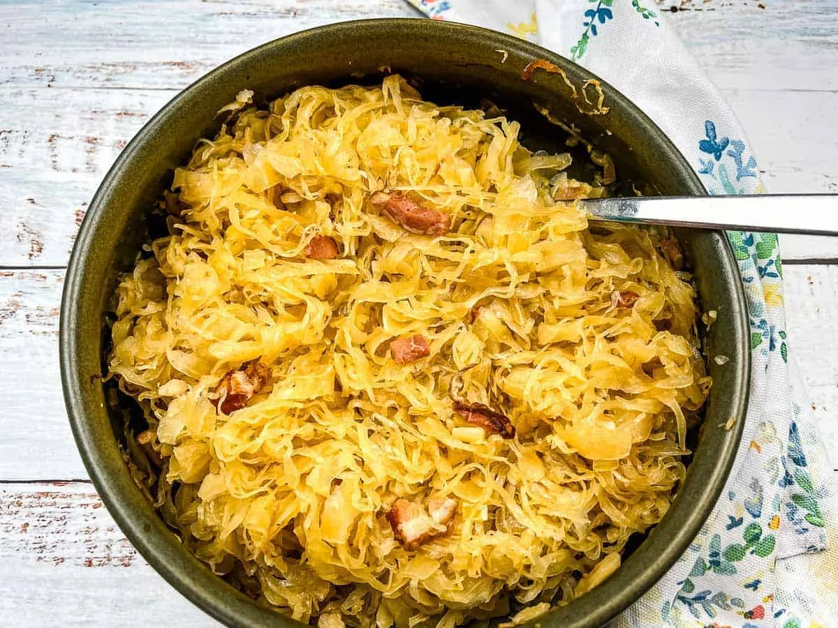 Sauerkraut with Apples & Bacon