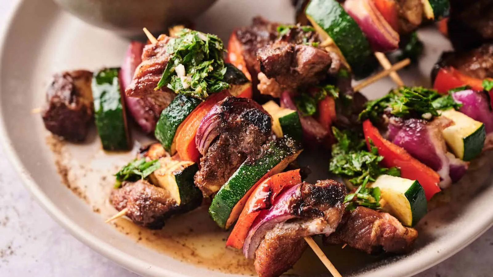 Beef Kabobs with Chimichurri Sauce