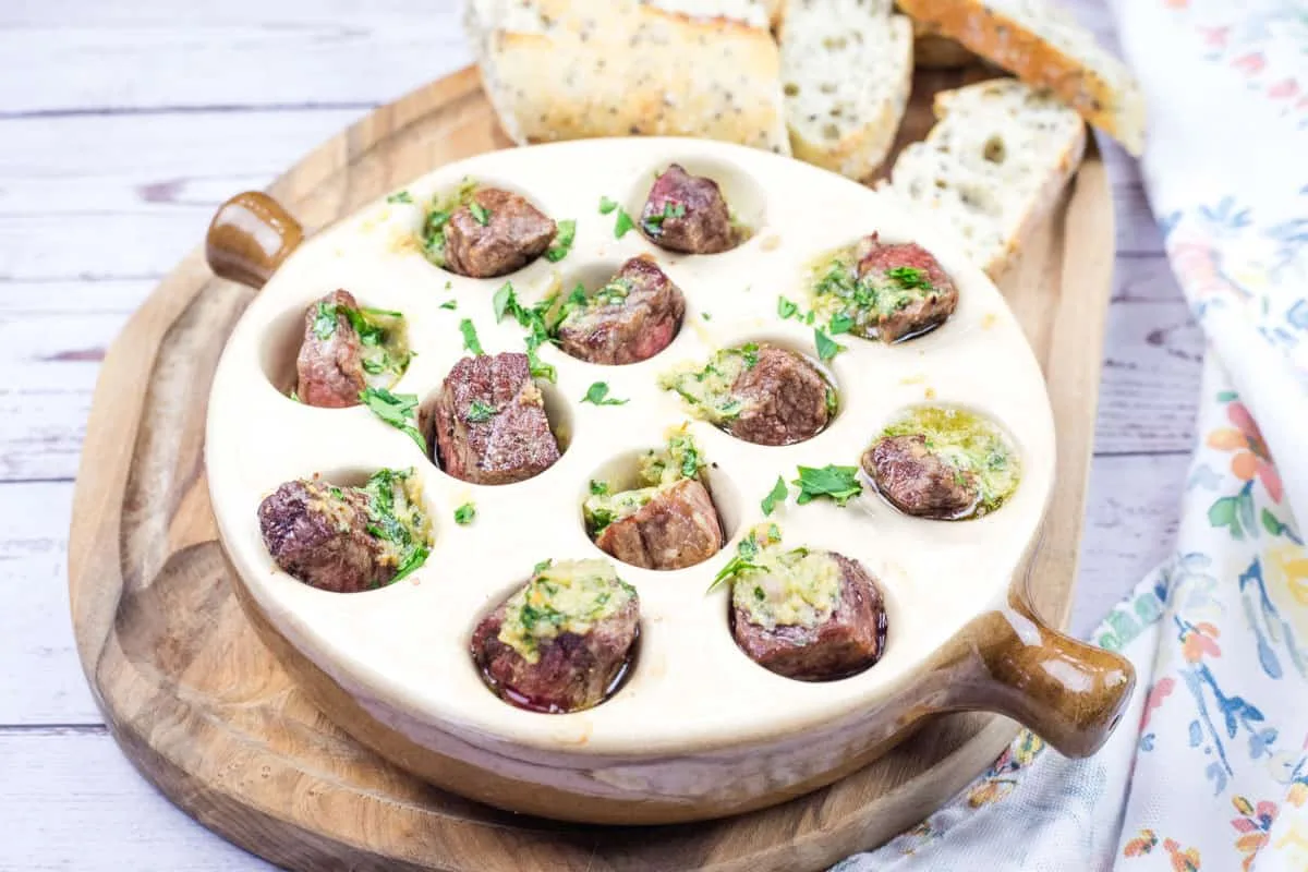 Garlic Butter Steak Bites Escargot-Style