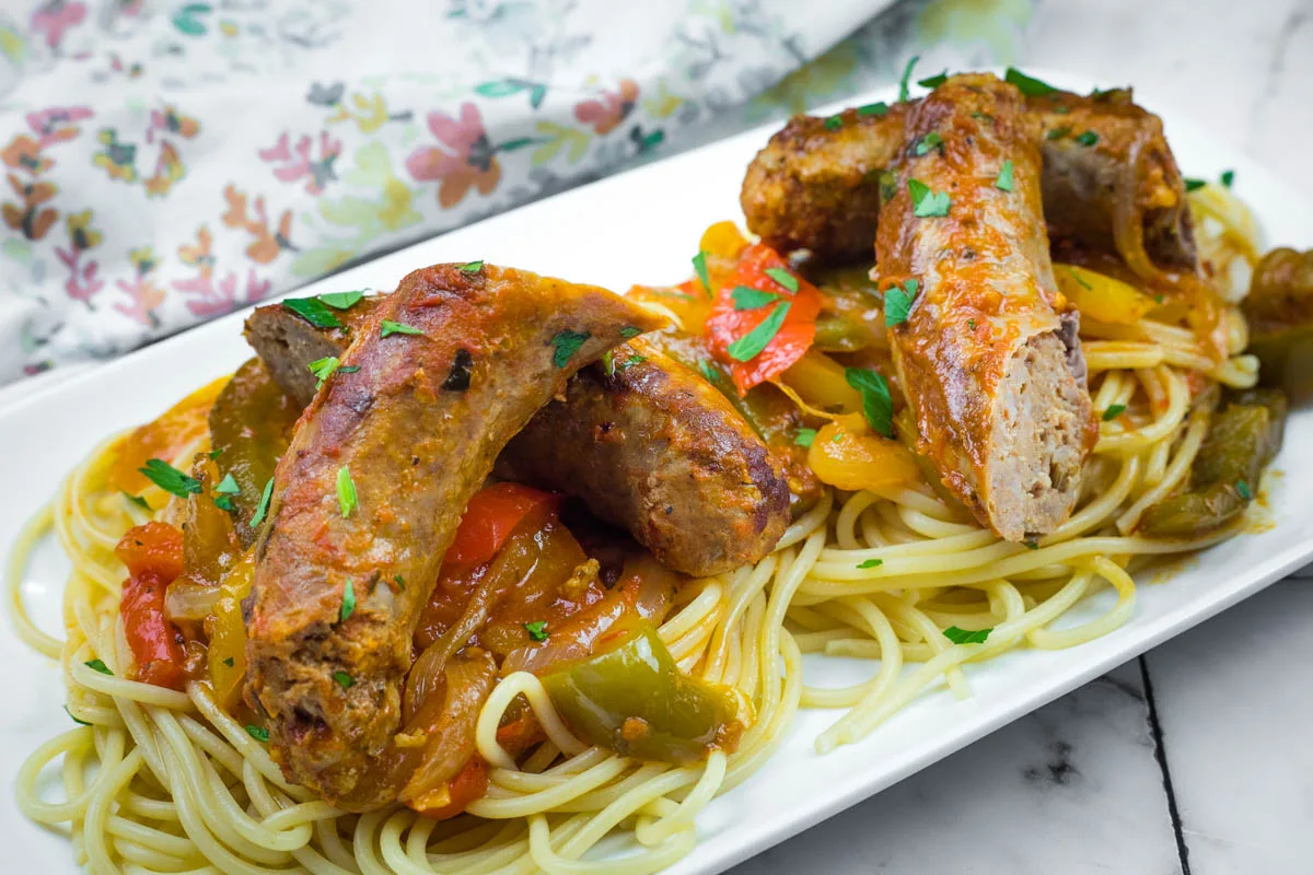 Slow Cooker Sausage & Peppers