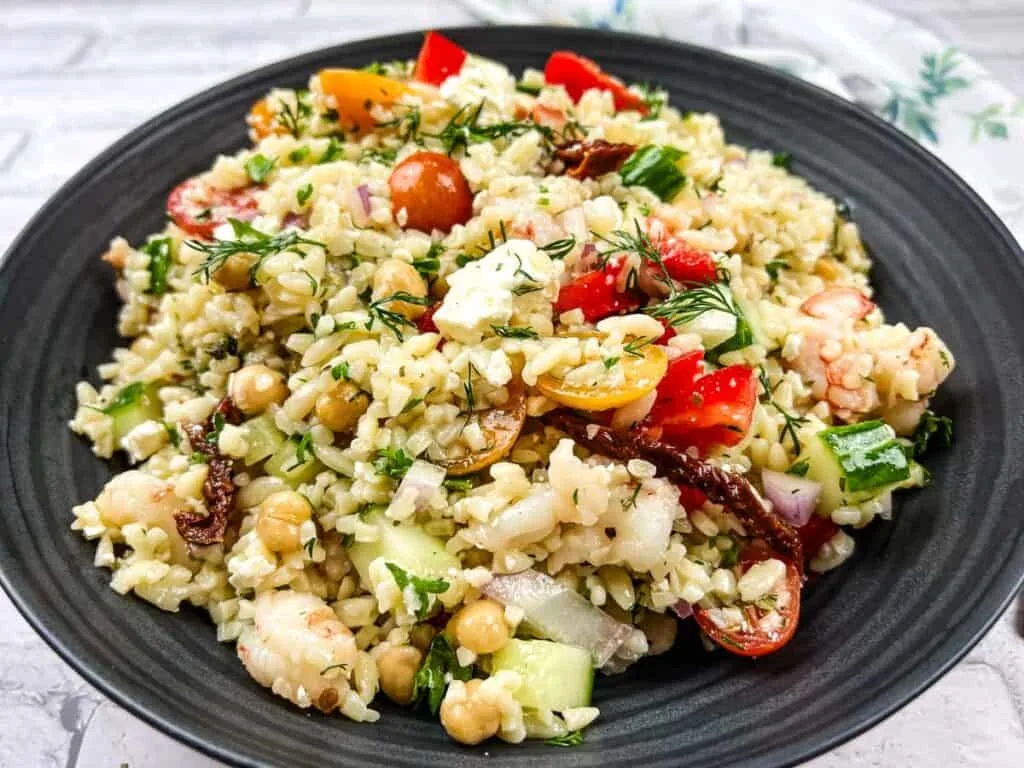Mediterranean Orzo Salad with Shrimp