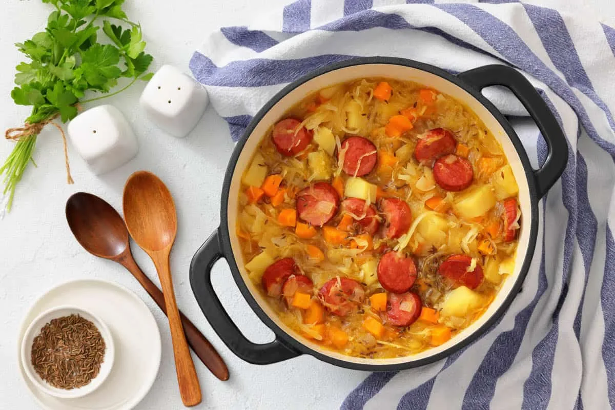 Chef Jenn’s Sauerkraut Soup with Kielbasa