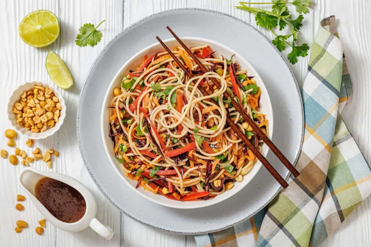 Classic Asian Noodle Salad with Ginger-Sesame Dressing