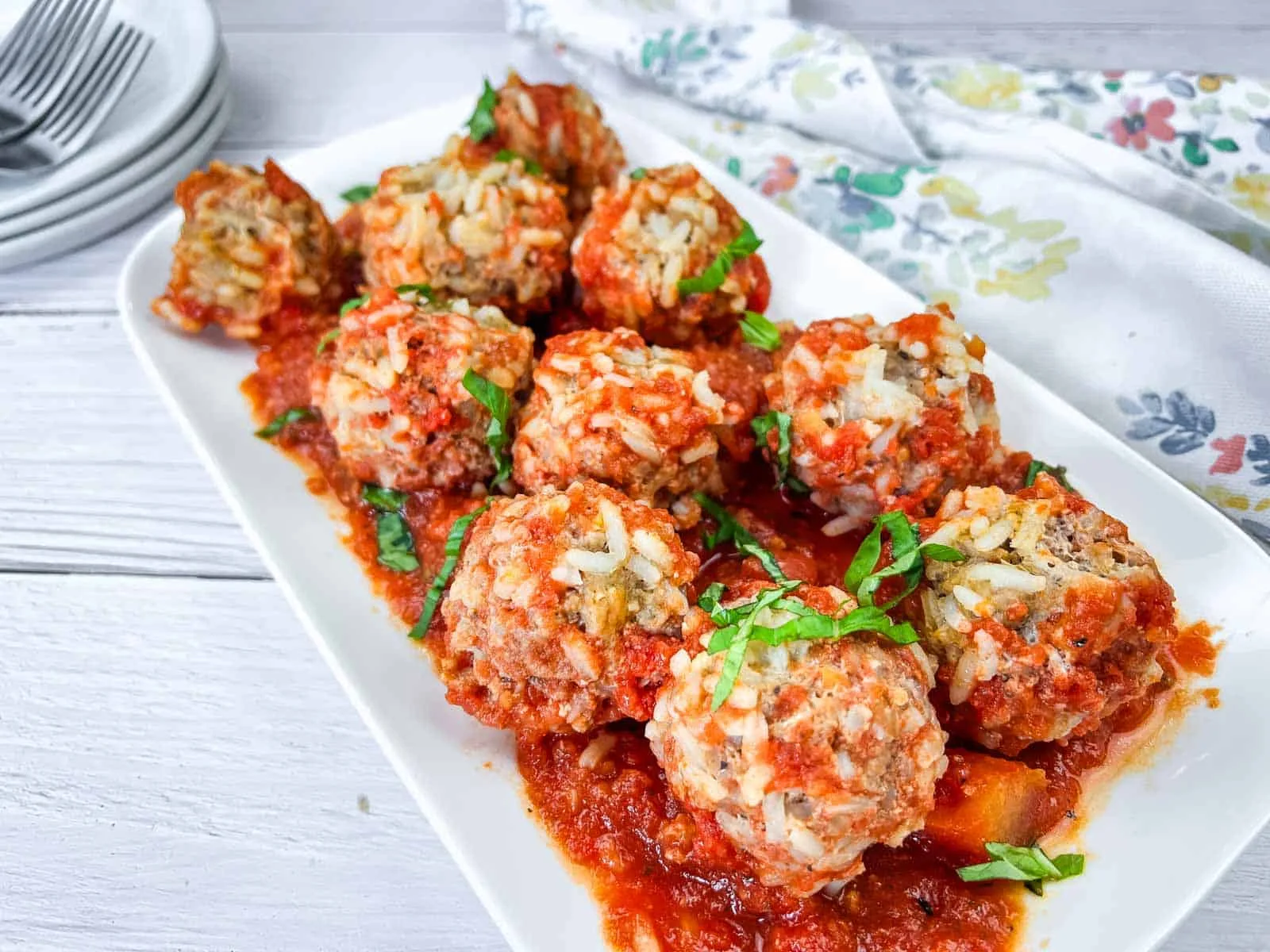 Slow Cooker Porcupine Meatballs