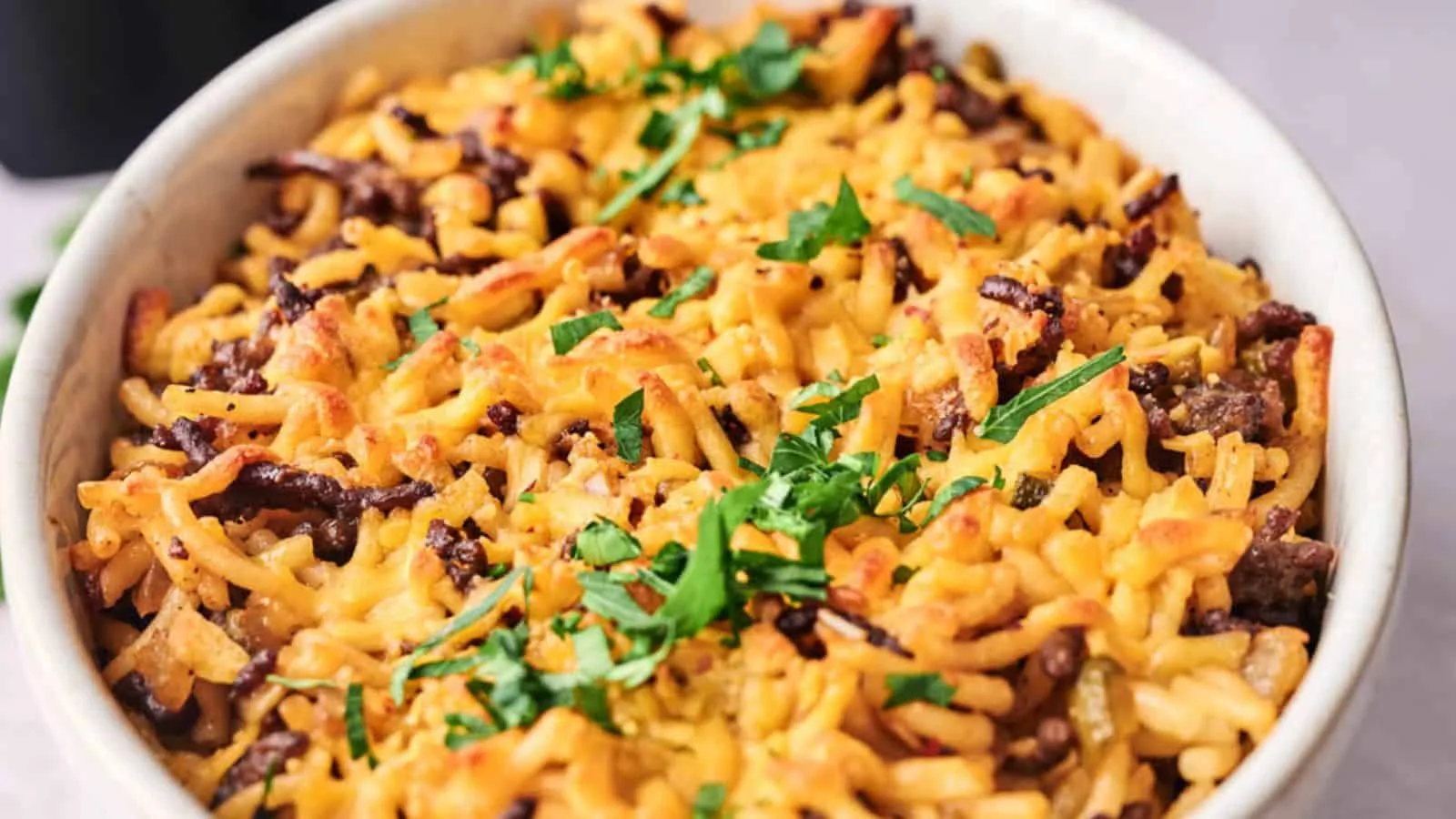Air Fryer Cheeseburger Casserole