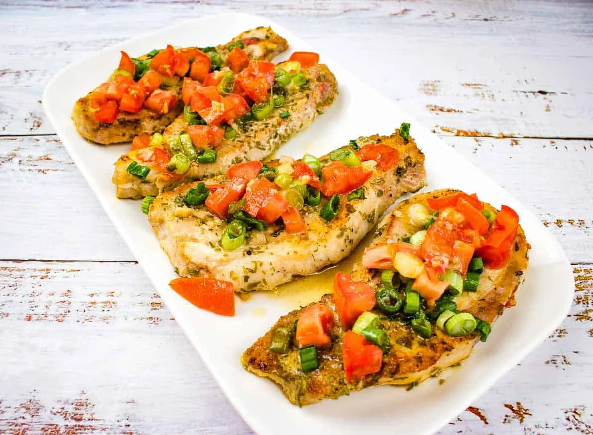 Pork Chops with Tomato & Green Onion Relish