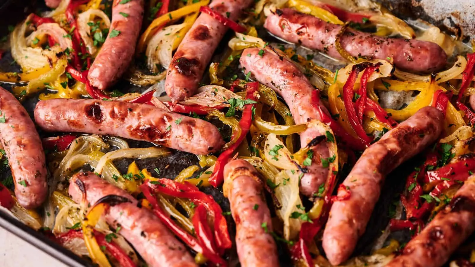 Sheet Pan Sausage and Peppers
