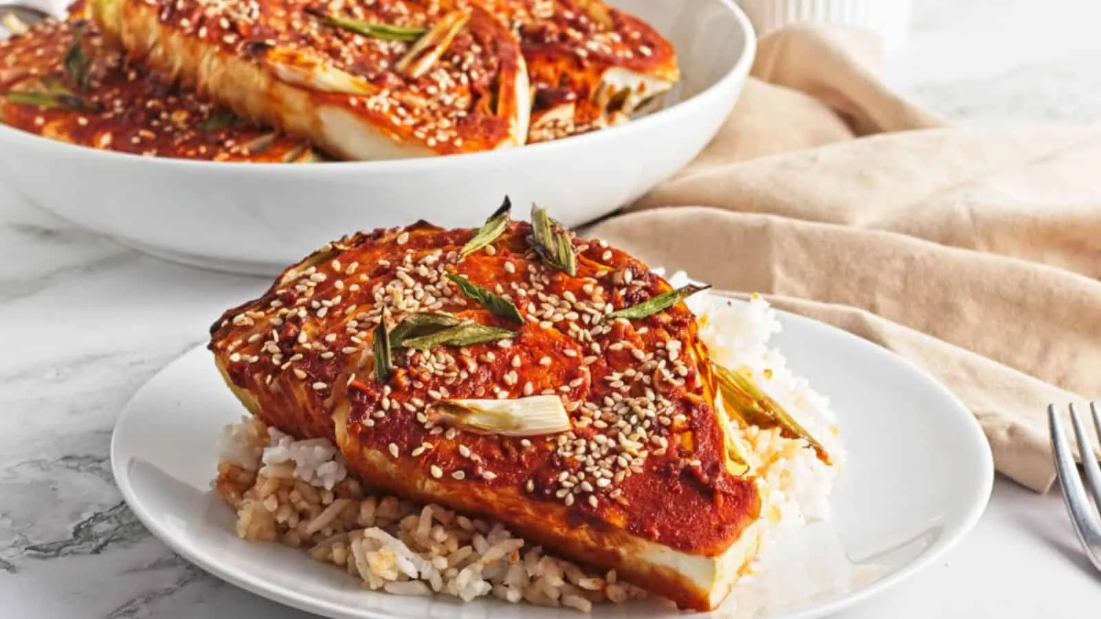 Gochujang Cabbage Steaks